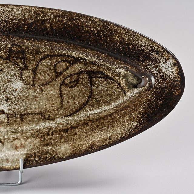 Large Ceramic Platter from Michel Anasse, France, 1960s For Sale - Image 6 of 11