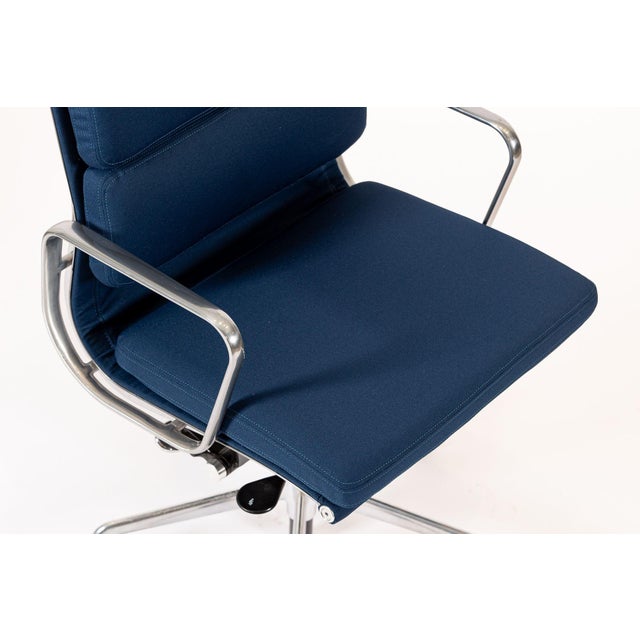 Blue Herman Miller Eames Tall Navy Blue Fabric Desk Chair Soft Pad For Sale - Image 8 of 16