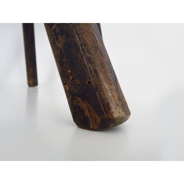 Brown Brutalist Tripod Chair in Raw Wood, 1960s For Sale - Image 8 of 9