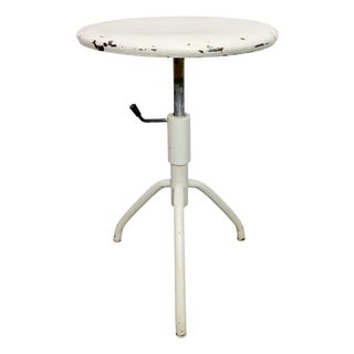 Industrial Iron Height Adjustable Stool, 1960s For Sale