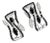 Late 20th Century 14K White Gold Black Diamond Leaf Huggie Earrings Estate, Size 7.5 For Sale