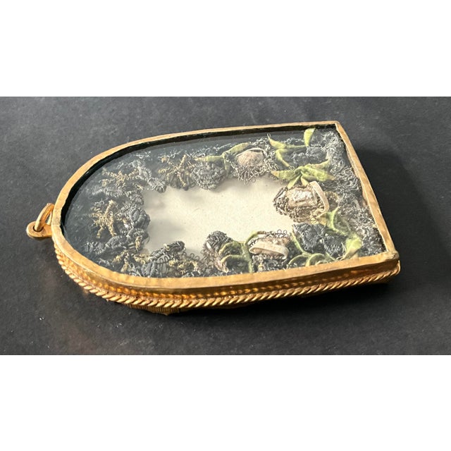 18th Century Gilt Brass Reliquary Pendant with Three Saint Relics For Sale - Image 4 of 11