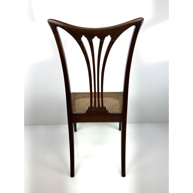 Antique Federal Style Mahogany Chair With Cane Seat and Shield Back Detail For Sale - Image 10 of 12
