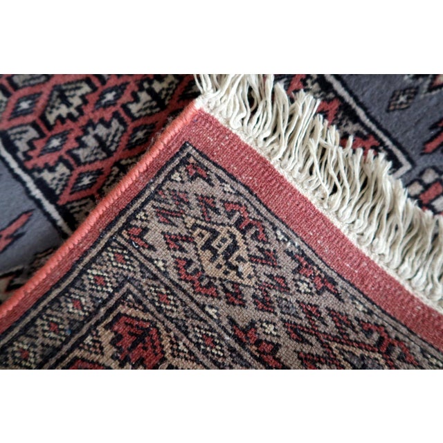 Mid-Century Modern 1950s, Handmade Vintage Uzbek Bukhara Rug 2.1' X 3.1' For Sale - Image 3 of 10