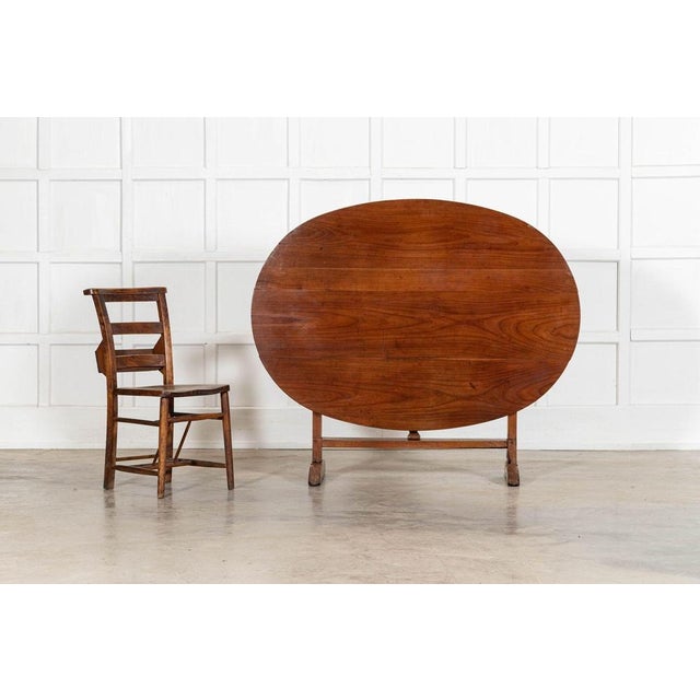 Large French Oval Fruitwood Vendange Wine Table, 1880 For Sale - Image 4 of 18