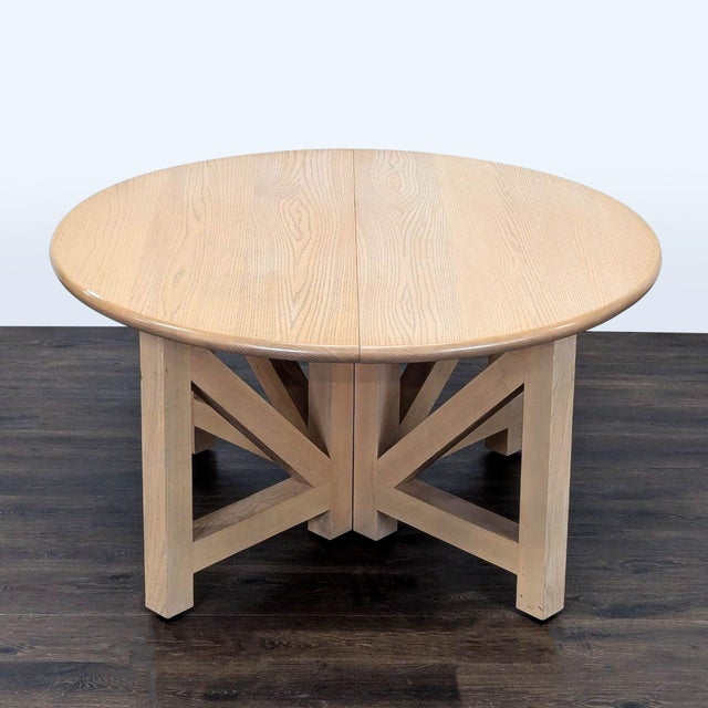 Transitional Vintage Ash Expandable Dining Table - Circa 1980s For Sale - Image 3 of 7