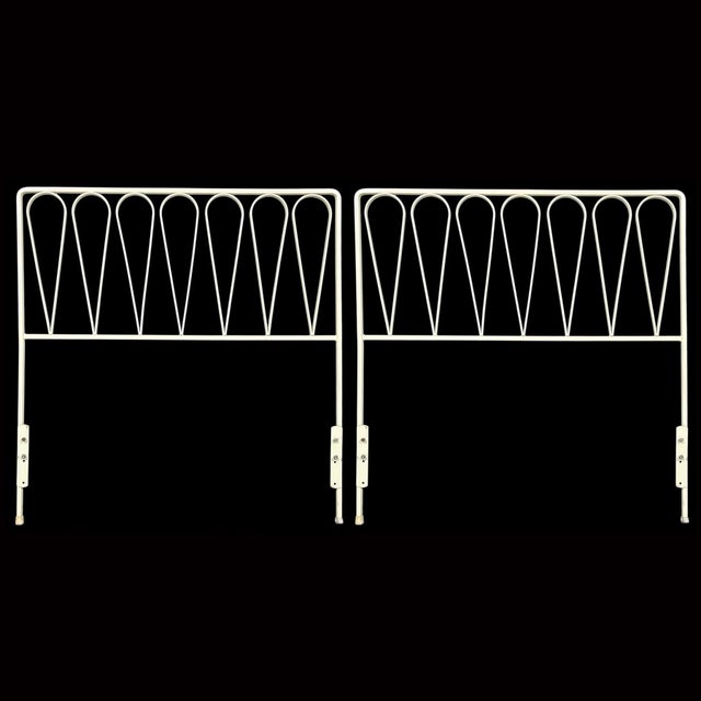 Mid-Century Modern Pair of White Iron Twin Size Headboards For Sale - Image 3 of 11