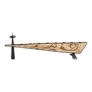 David Palombo, Brutalist Hand Forged Iron Mosaic Sculpture Menorah Israeli David Palombo For Sale