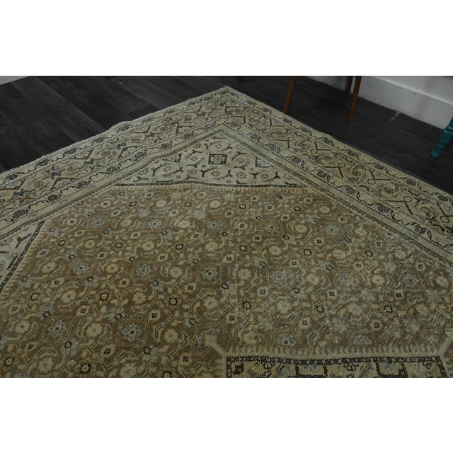 1970s Vintage Persian Handknotted Wool Green Oversize Area Rug For Sale In San Francisco - Image 6 of 11