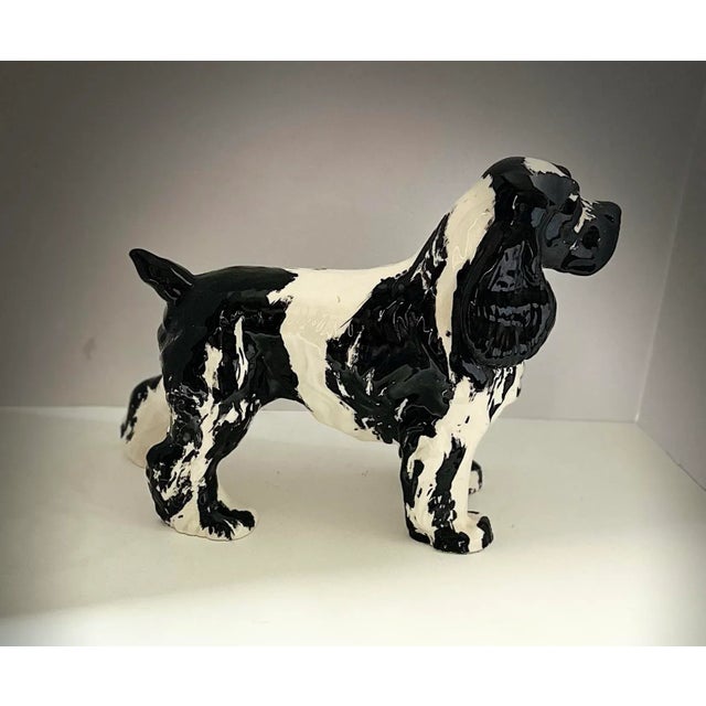 Late 20th Century English Black & White Springer Spaniel Figurine For Sale In Indianapolis - Image 6 of 7
