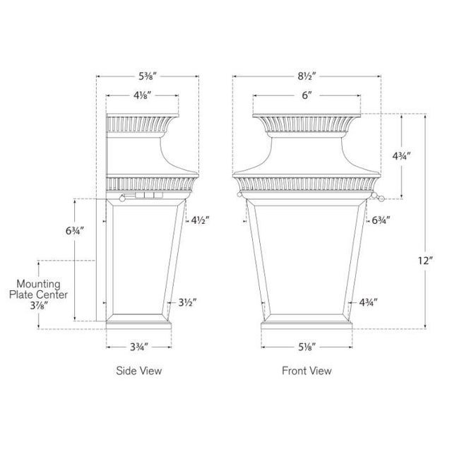 Traditional Chapman & Myers for Visual Comfort Signature Elsinore Small 3/4 Wall Lantern in Black with Clear Glass For Sale - Image 3 of 3