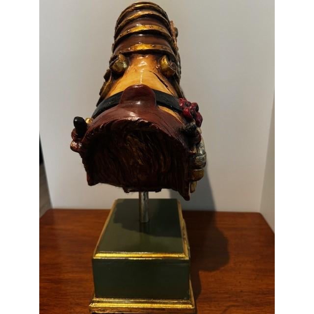 Rustic Vintage Coney Island Carousel Armored Horse Head Sculpture Allan Agohob For Sale - Image 3 of 4