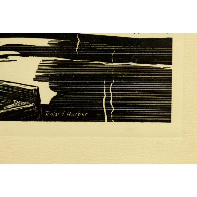 Roland Harper American Woodblock Print of "The Perseverance" Steamboat Demo in 1787 For Sale In Houston - Image 6 of 8