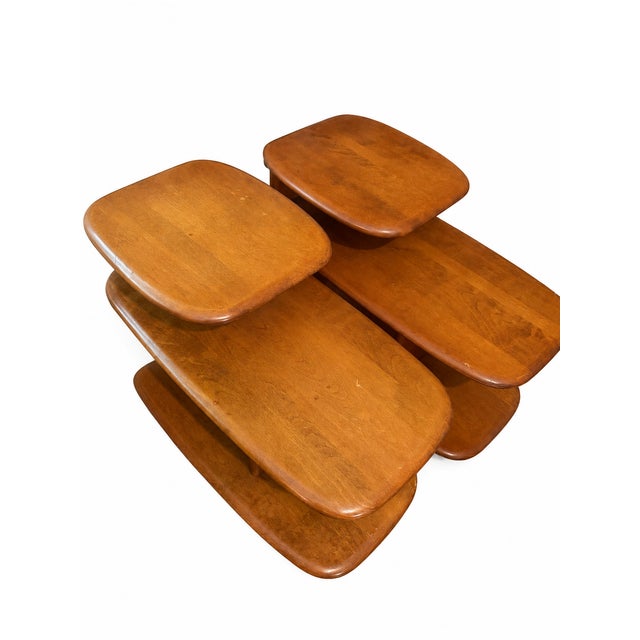 Amber 1950s Heywood Wakefield 13 Piece Dining Set- Original Finish- Dog Biscuit For Sale - Image 8 of 18