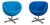 Planet Swivel Armchairs in Blue Fabric from Varier, Set of 2 For Sale