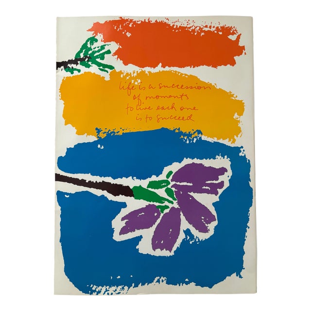 Corita Kent (Sister Mary Corita Kent) "Life Is a Succession of Moments..." Original Print (1982) For Sale