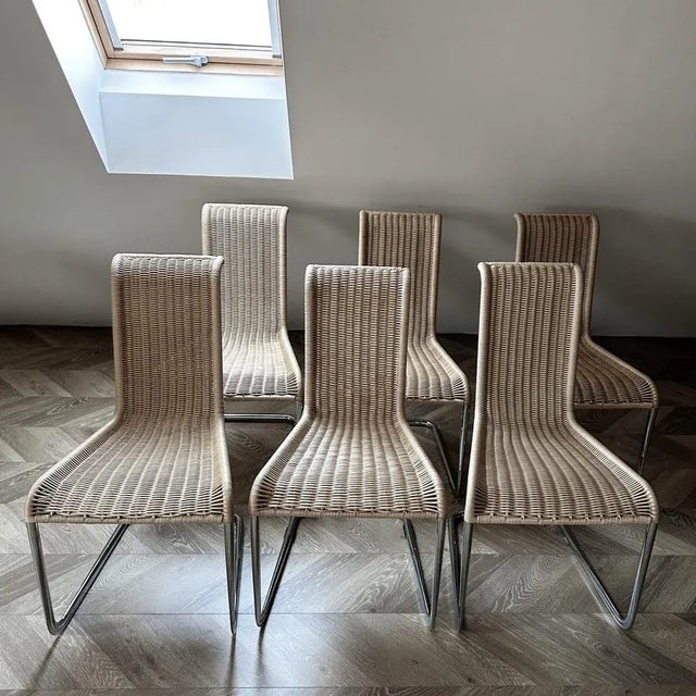 Real design classic cantilever, rattan, wicker chairs. This piece has an attribution mark, I am sure that it is completely...