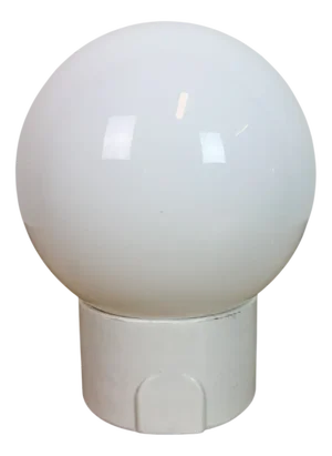 Vintage White Porcelain Wall Light with Milk Glass, 1960s