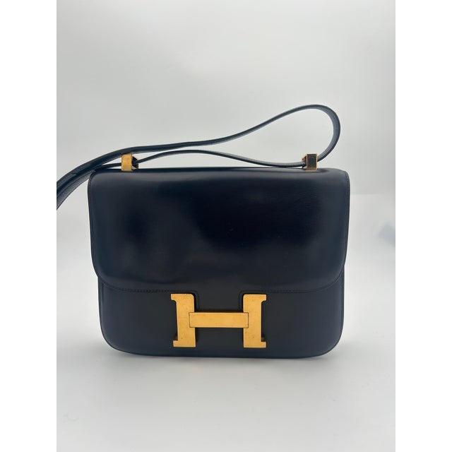 Early 21st Century Blue Hermes Constance 24cm Gold Tone Hardware 2016 For Sale - Image 5 of 12