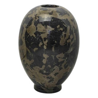 Vintage Handmade Marble Egg-Shaped Vase, China, 1990s For Sale