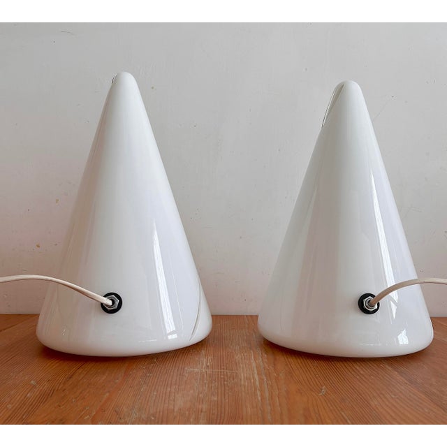 Mid-Century Modern Cone-Shaped Lamps in Murano Glass, 1970s, Set of 2 For Sale - Image 3 of 11