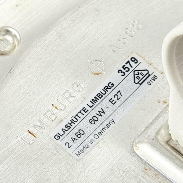 Mid-Century Modern Art Deco Geometric Transparent Glass Ceiling Light from Limburg, Germany, 1970s For Sale - Image 10 of 11