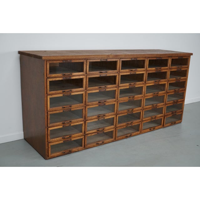 Vintage Dutch Oak Haberdashery Shop Cabinet, 1930s For Sale - Image 10 of 18