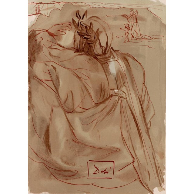 Salvador dali (1904-1989) il pentimento di dante (dante's repentance) plate 30 from "la divina commedia" (the divine...