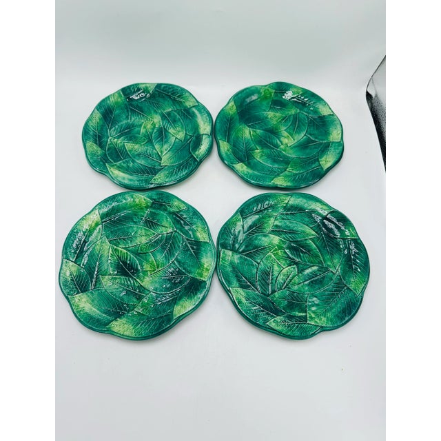 1970s Vintage Leaf Italian Plates, Set of Four For Sale - Image 5 of 6