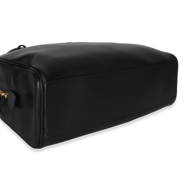 26P Black Calfskin Large Bowling Bag For Sale In New York - Image 6 of 8