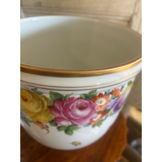 Large 19th Century Porcelain Dresden Cache Pot For Sale - Image 11 of 13