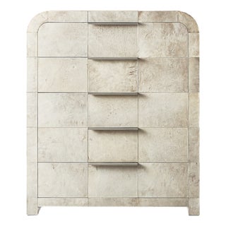 Restoration Hardware Lucien Parchment Tall Dresser For Sale