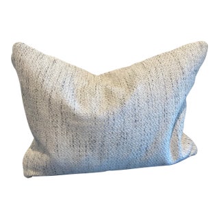 Ivory and Black Stria Decorative Throw Pillow For Sale