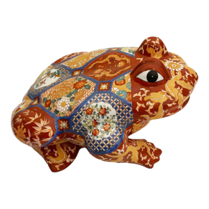1960s Vintage Frog Imari Sculpture Porcelain