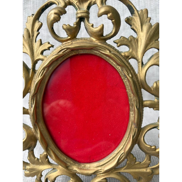 Ornate Rocco Style Brass Picture Frame For Sale - Image 15 of 18