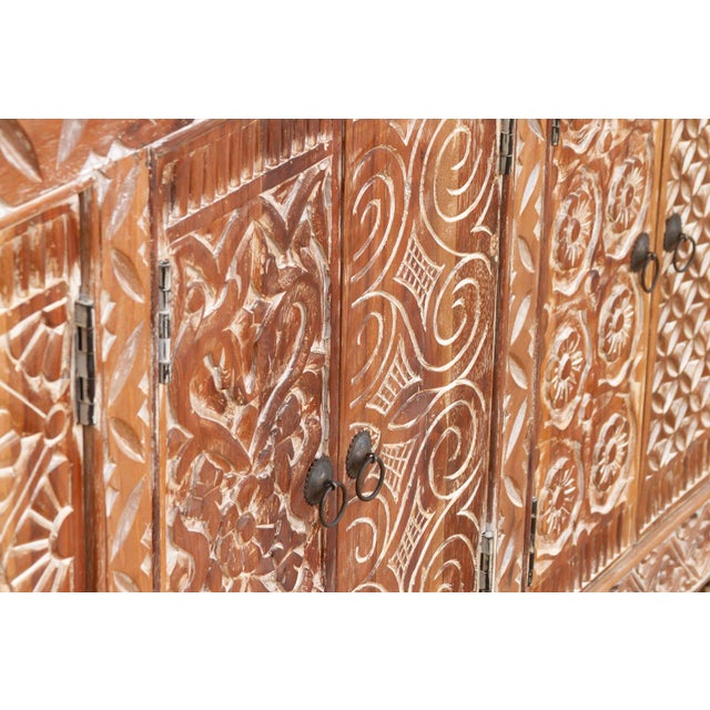 1990s Finely Carved Coromandel Whitewash Sideboard For Sale - Image 5 of 10