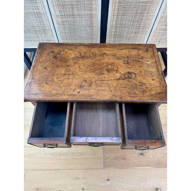 Brown 18th Century Queen Anne/Georgian Burled Wood Lowboy/Dressing Table For Sale - Image 8 of 12