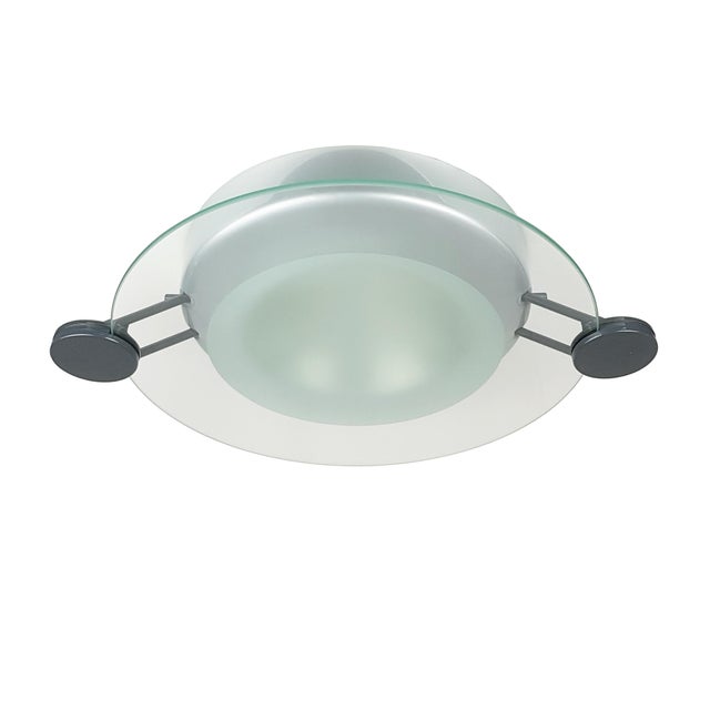 Blue Silver Metal & Sandblasted Glass Cyclos Wall Lamp by Michele De Lucchi for Artemide, 1985 For Sale - Image 8 of 8