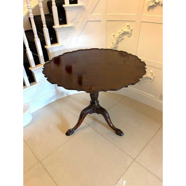 Antique George III Mahogany Piecrust Tilt Top Dining Centre Table, 1780 For Sale - Image 4 of 13