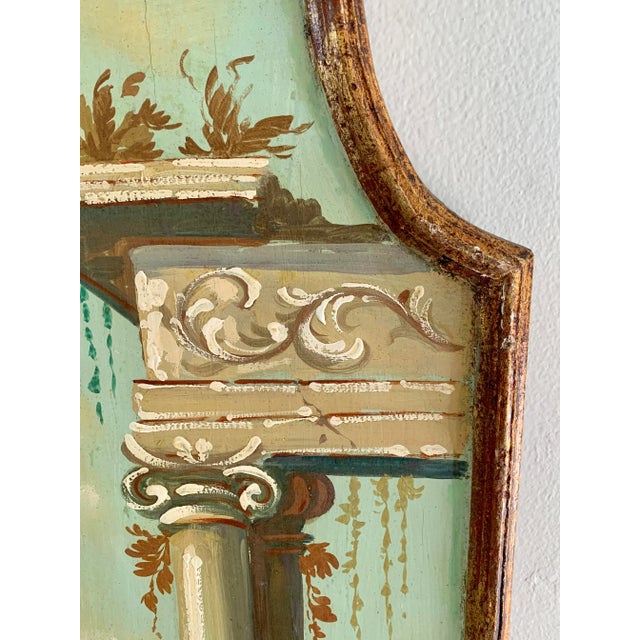 Antique Grand Tour Italian Capriccio Framed Oil on Board Paintings of a Landscape With Ruins, Pair For Sale - Image 9 of 13