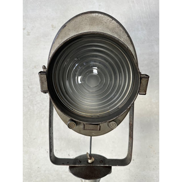 Vintage Industrial Theater Spot on Tripod from Cremer Paris For Sale - Image 14 of 14