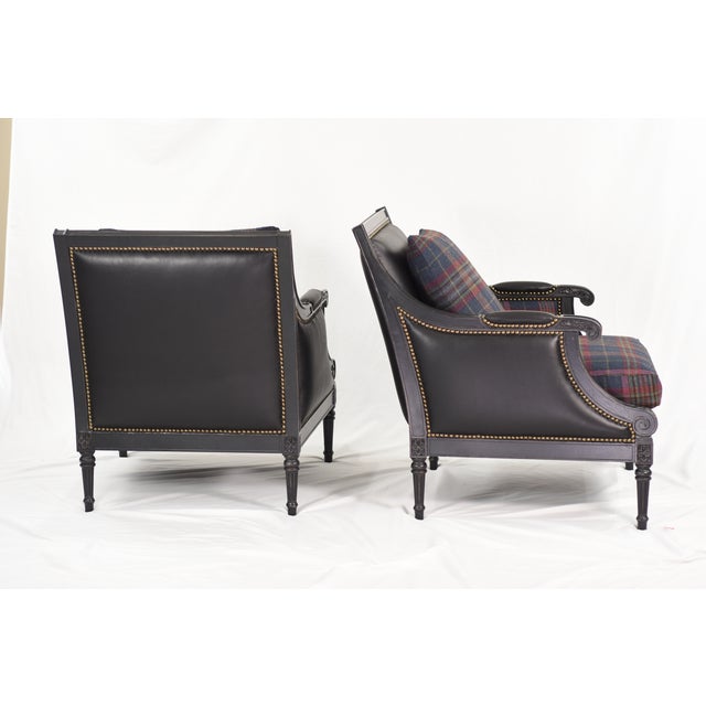 Ralph Lauren Plaid Armchairs & Ottoman For Sale - Image 11 of 16