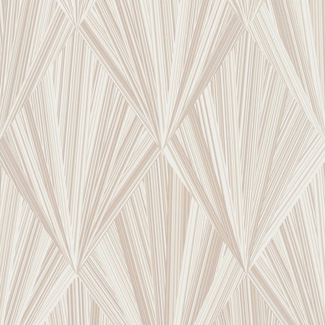 Sample - Schumacher Marquetry Wallpaper in Stone For Sale