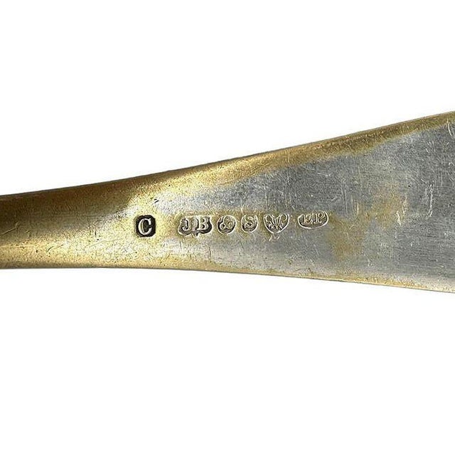 Metal Antique Ornate Leaf Berry & Flower Fruit Scene Jam Berry Spoon by J B & Sons For Sale - Image 7 of 7