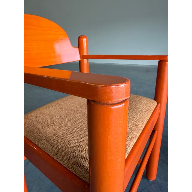 Pair of Vintage Orange Hank Lowenstein Padova Armchairs For Sale - Image 10 of 12