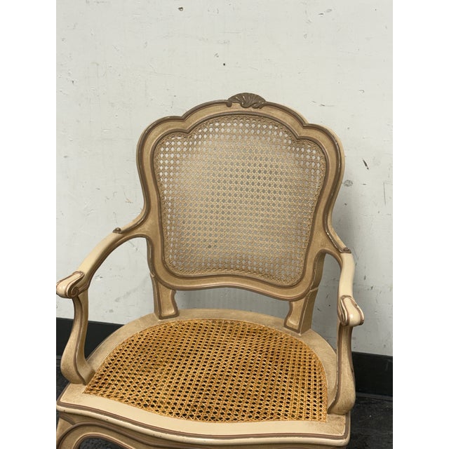 Louis XV Style Cane Armchair, Antique For Sale - Image 4 of 12