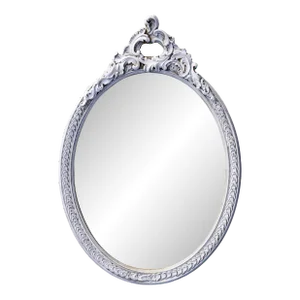 1930s Oval Pink Hand Carved Wall Mirror