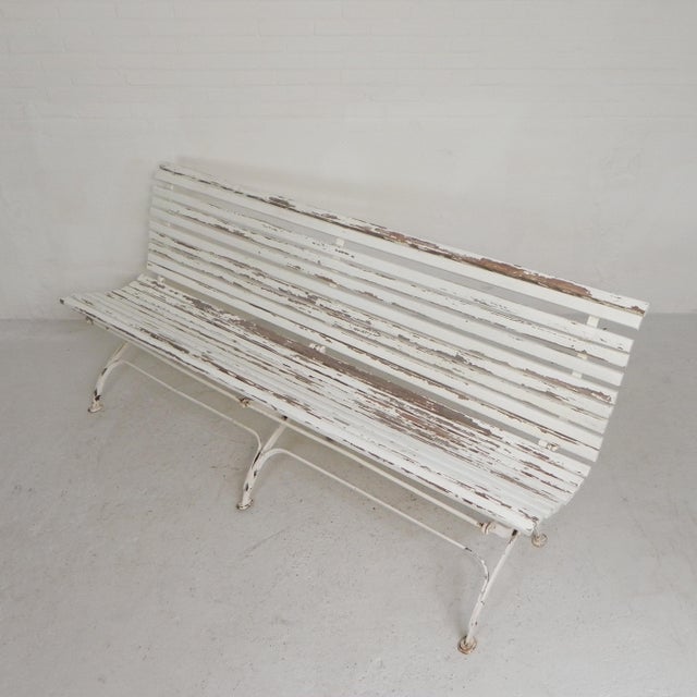 Folding Garden Slatted Bench, 1930s For Sale - Image 4 of 18