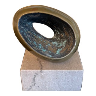 Mid-20th Century Abstract Modernist Bronze Sculpture After Barbara Hepworth For Sale