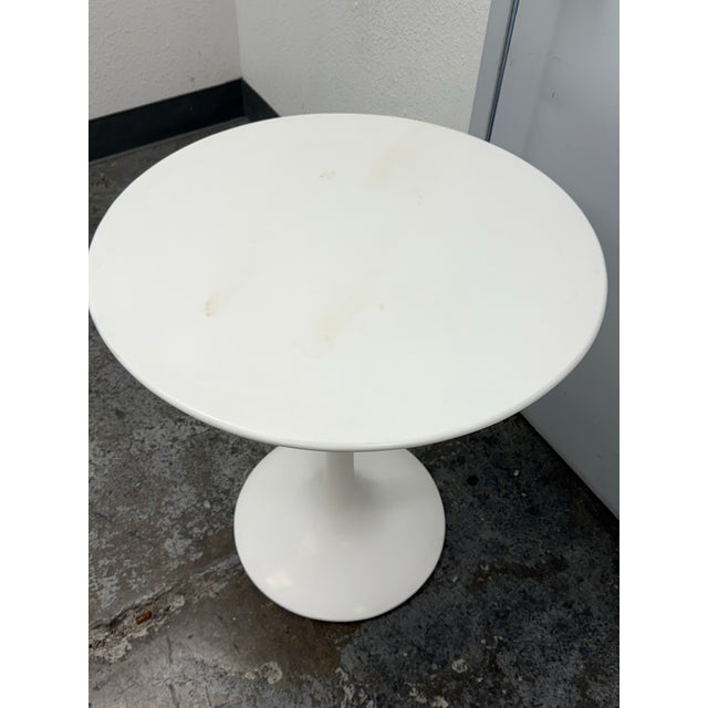 Metal Eero Saarinen Style Tulip Side Table For Sale - Image 7 of 12